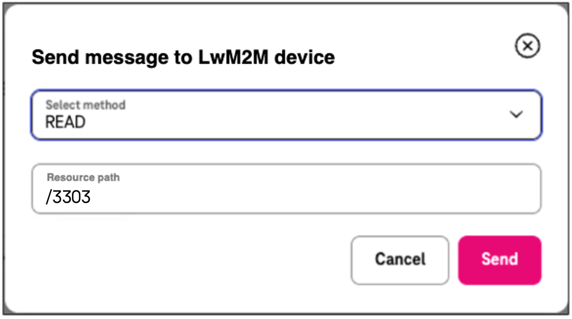 Send READ message to LwM2M device - second step